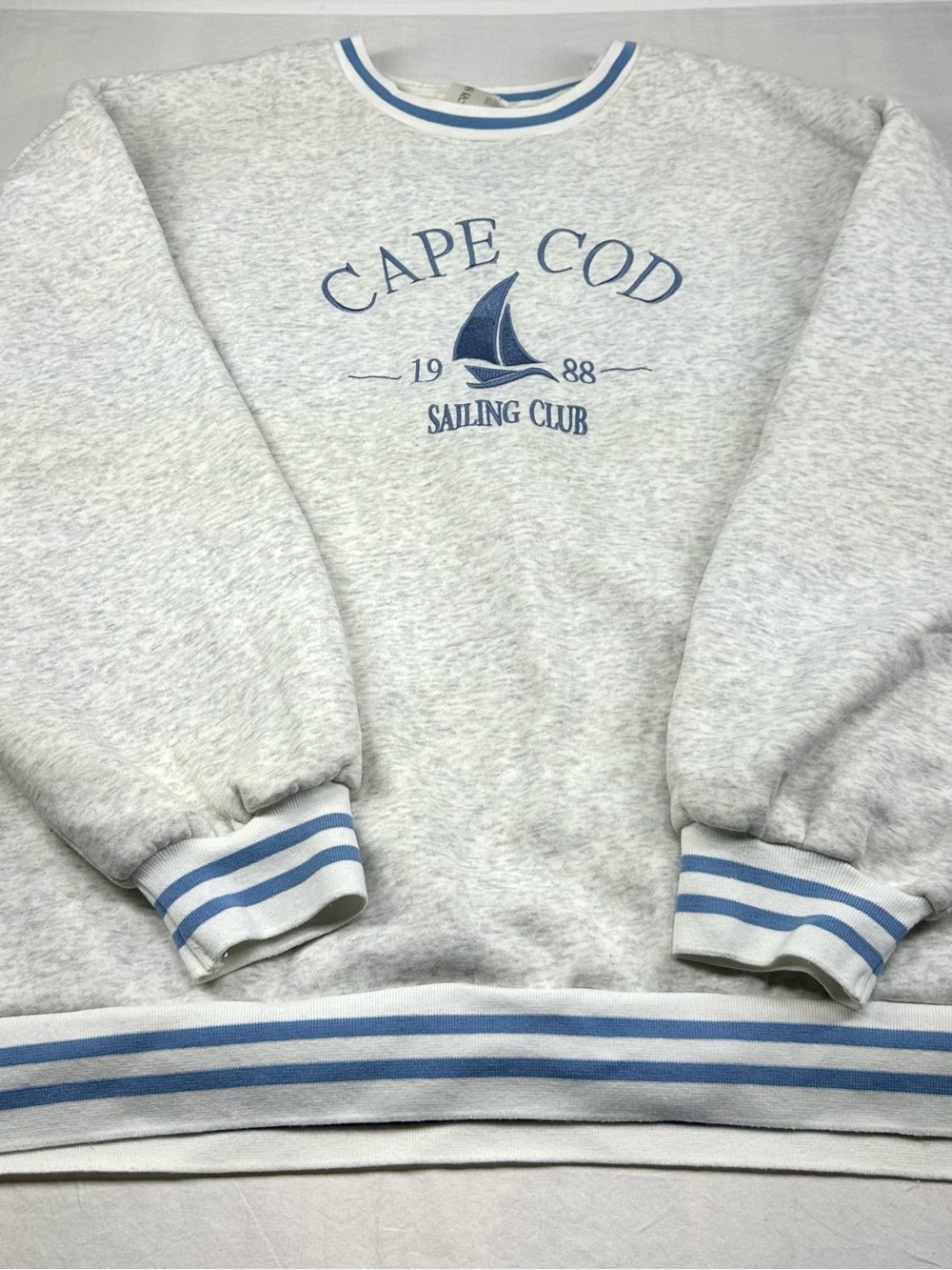 Cape Cod Sailing Club Gray & Blue Crewneck Sweatshirt